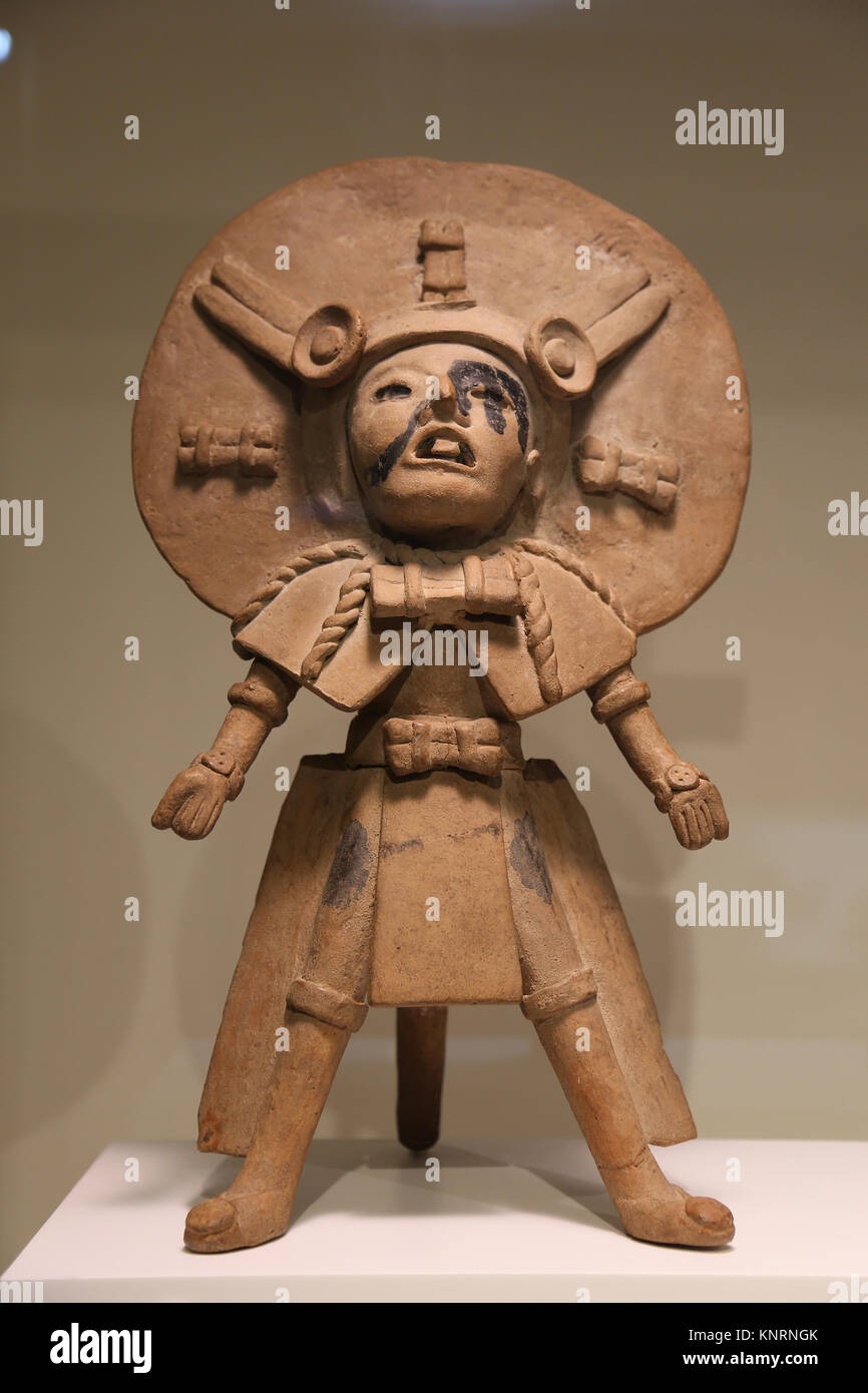 Mesoamerica. Figura maschile. Veracruz. Golfo del Messico. 300-900 A.C. Messico. Museo di Cutures del mondo. Barcellona. Spagna Foto Stock