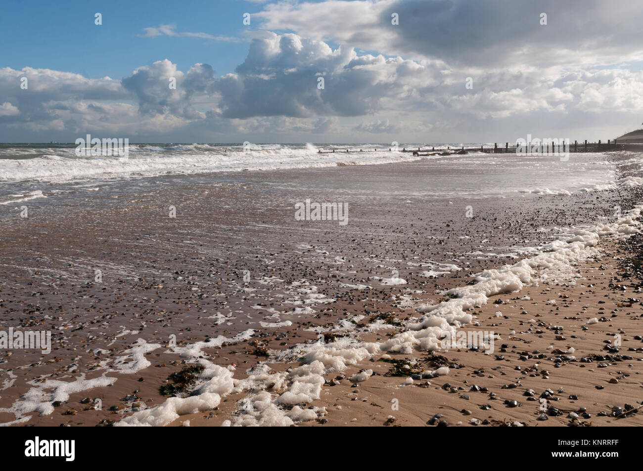 Spiaggia di Bacton North Norfolk Foto Stock