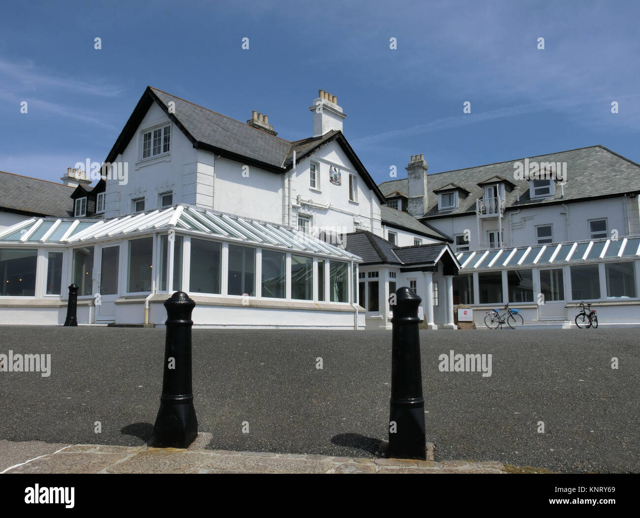 Il Land's End Hotel, Land's End, penisola di Penwith, Cornwall. Inghilterra, Regno Unito in giugno Foto Stock