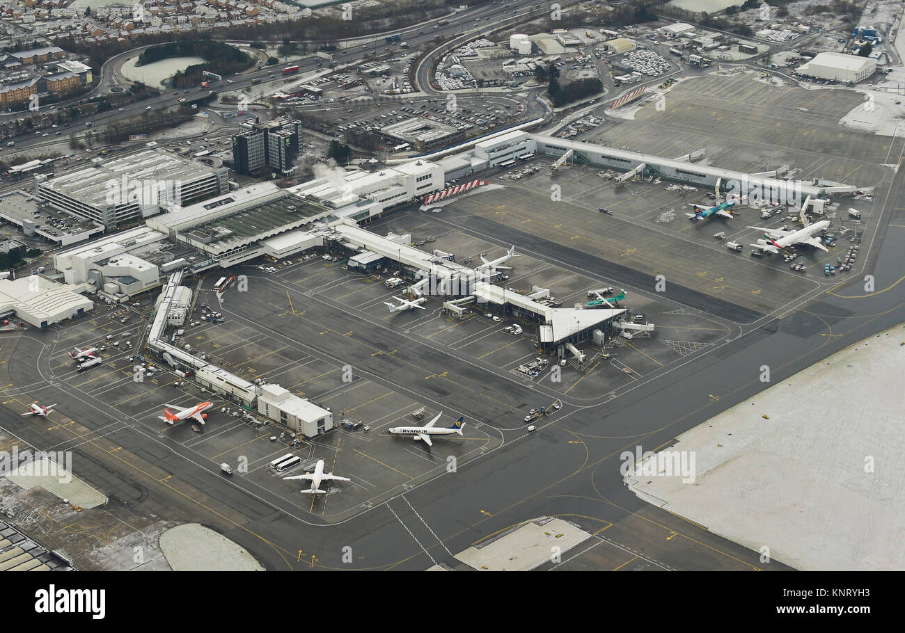 Vista aerea dell'Aeroporto Internazionale di Glasgow, Scozia Foto Stock