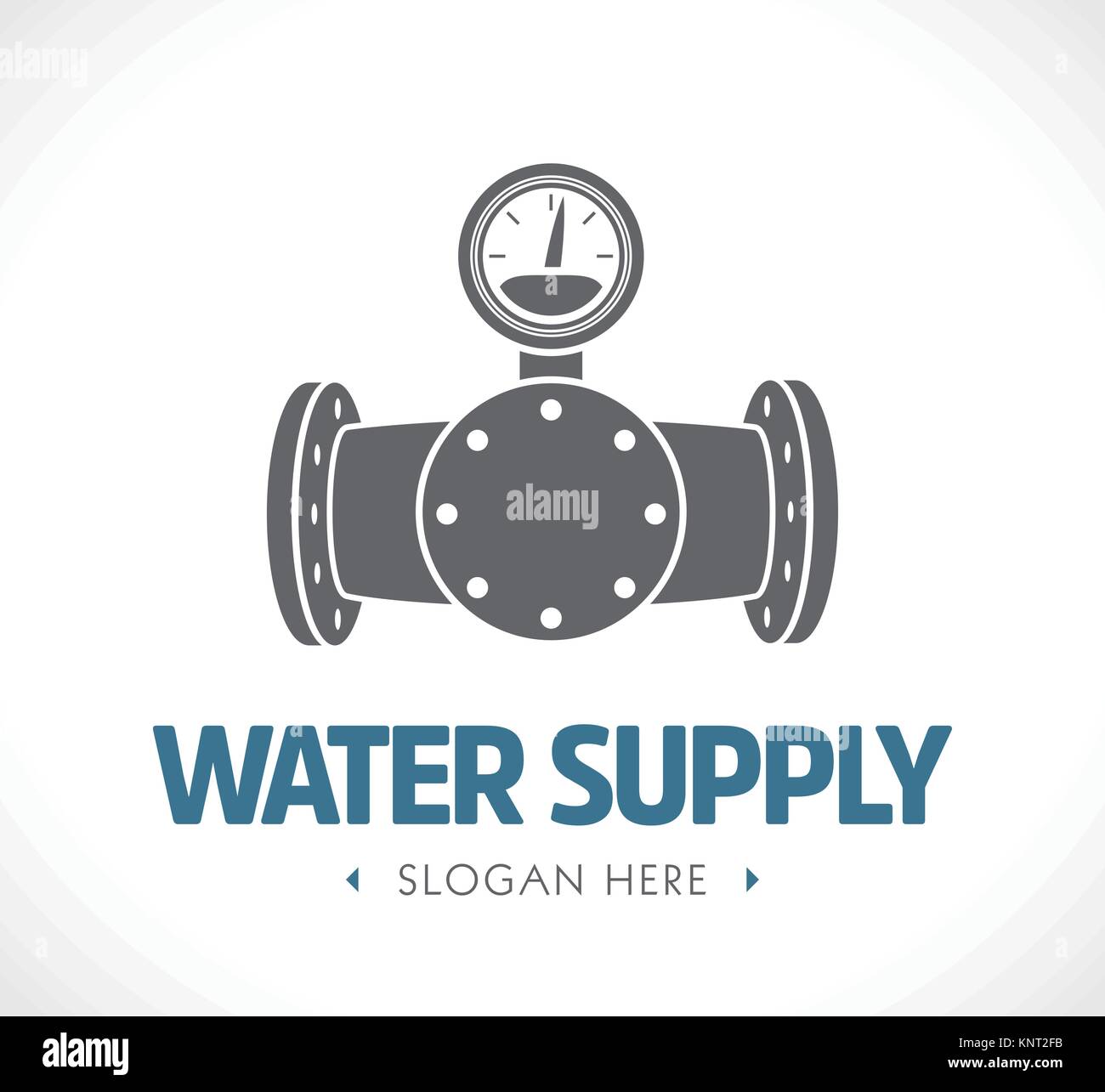 Approvvigionamento di acqua e sistema di scarico delle acque reflue - concetto logo - illustrazione di stock Illustrazione Vettoriale