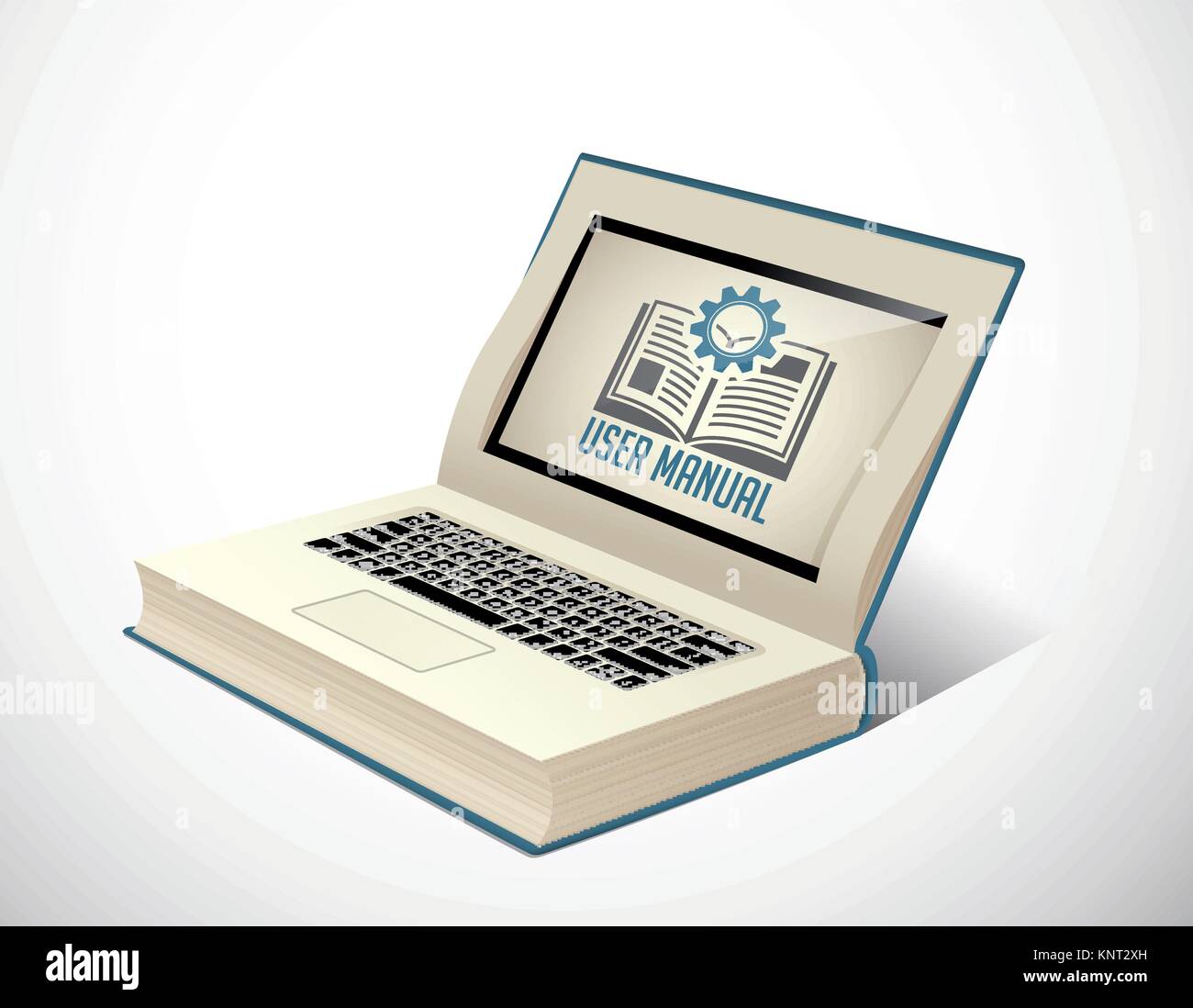 Prenota come knowledge base - Guida utente concetto manuale - stock illustrazione Illustrazione Vettoriale