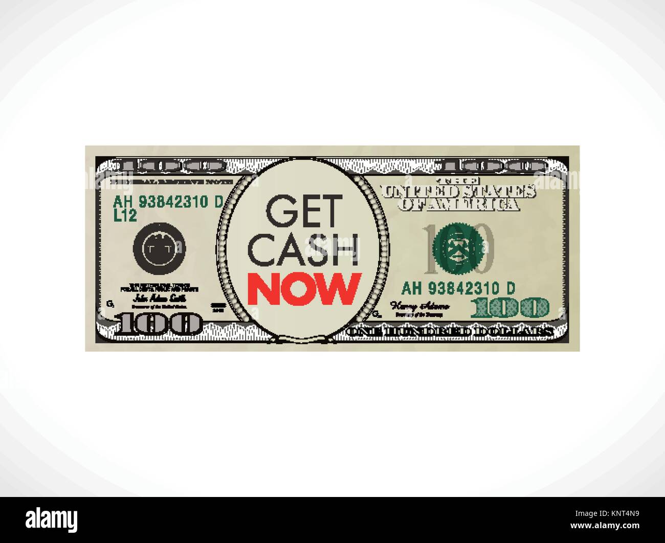 Un centinaio di dollari - valuta degli Stati Uniti - il tempo per il business Illustrazione Vettoriale