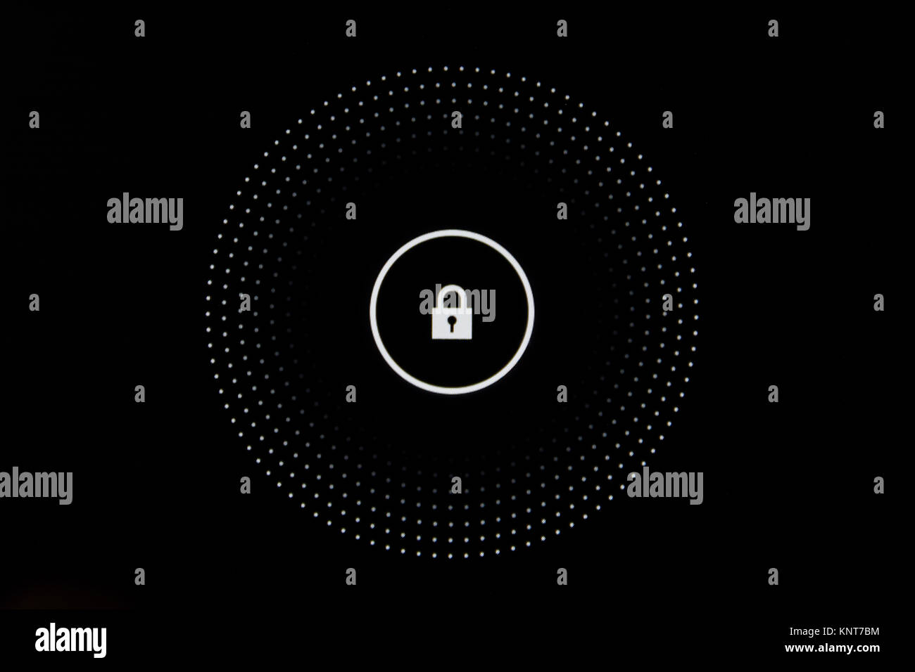 Toccate lo schermo con il dito il tasto Key Lock Screen Tablet Interface DIgital sbloccare Foto Stock