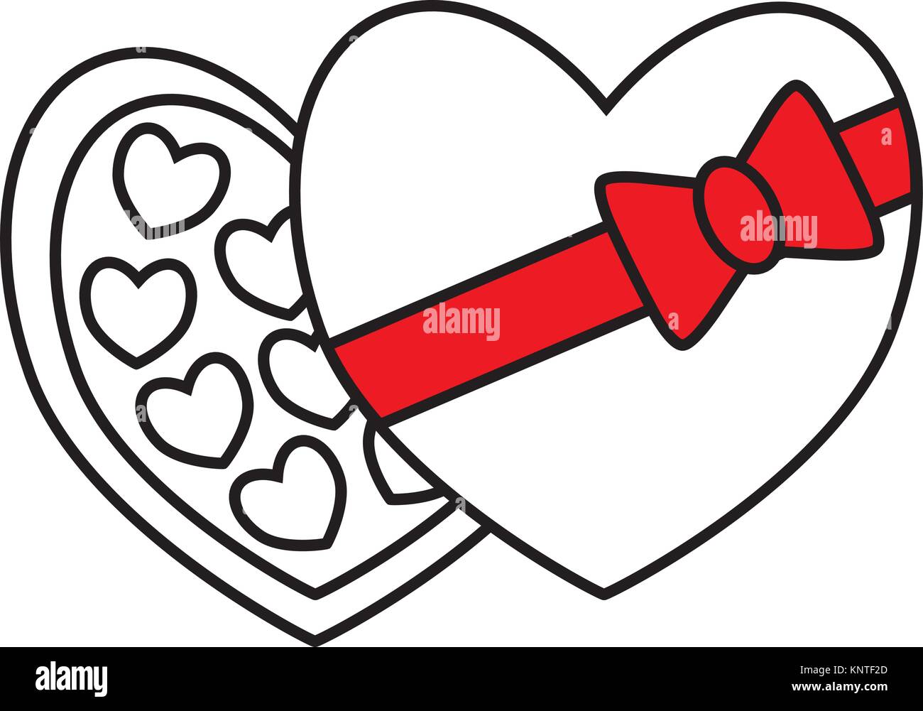 Scatola di cioccolatini e praline tartufi o confettini a forma di cuore per San Valentino o il giorno di San Valentino del concetto di amore passione per San Valentino il giorno di San Valentino Illustrazione Vettoriale