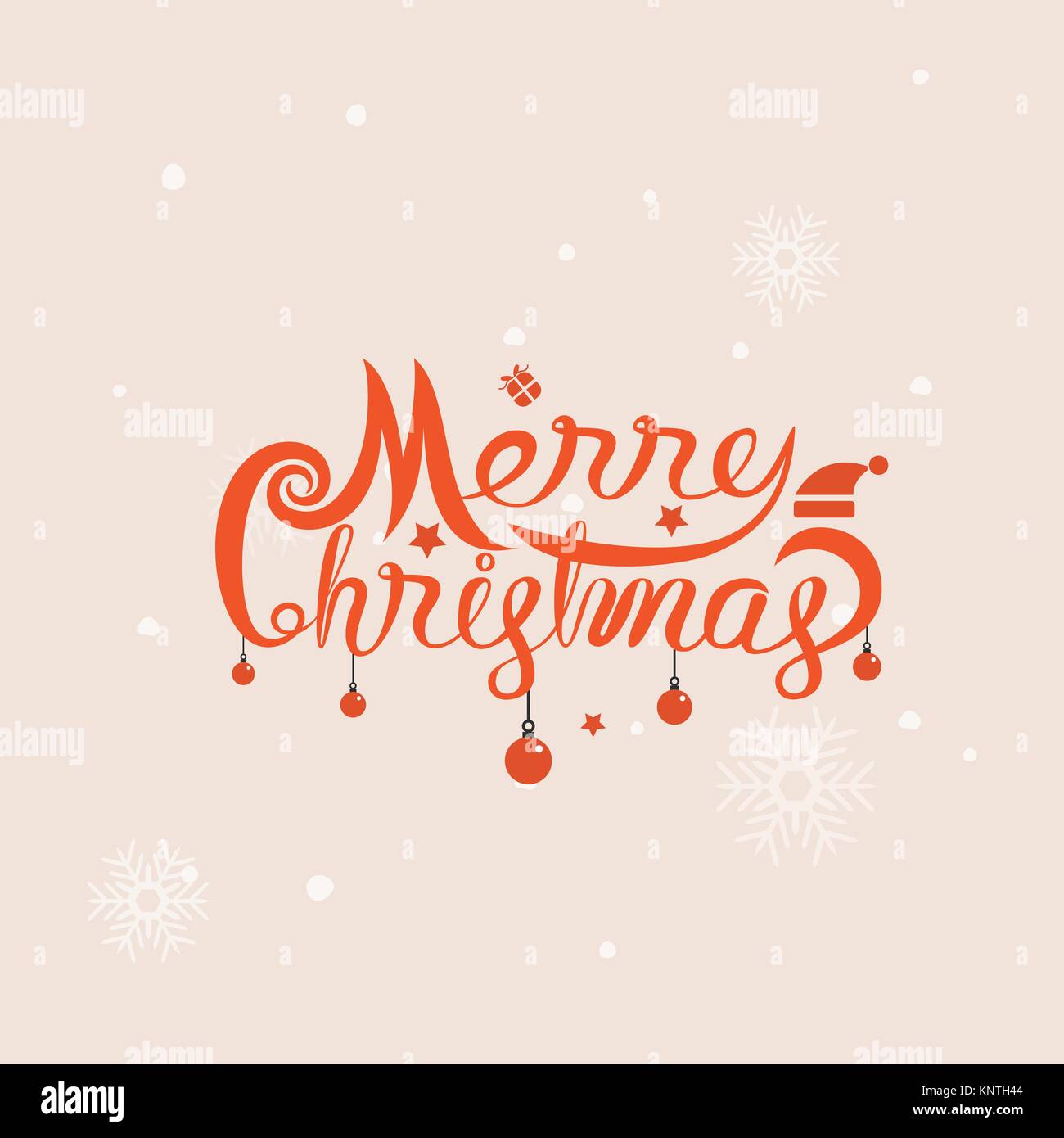 Buon Natale tipografici ed elementi di design.Merry Christmas testo vettoriale lettering calligrafico scheda design template.Creative tipografia per le vacanze Illustrazione Vettoriale