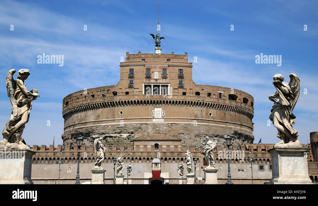 Dettagli di Castel Sant' Angelo a Roma, Italia Foto Stock