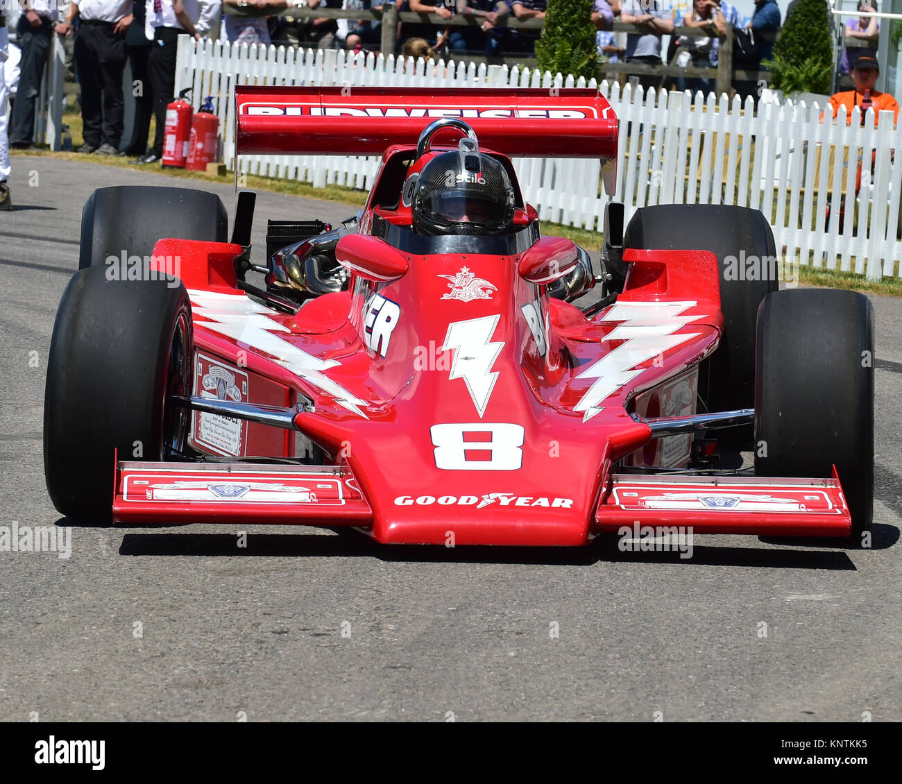 Dave Roberts, Lightning-Cosworth, Indy car, Goodwood Festival di velocità, 2014. 2014, Autosport, auto, caratteristica centrale, Festival della Velocità di Goodwood, Goo Foto Stock