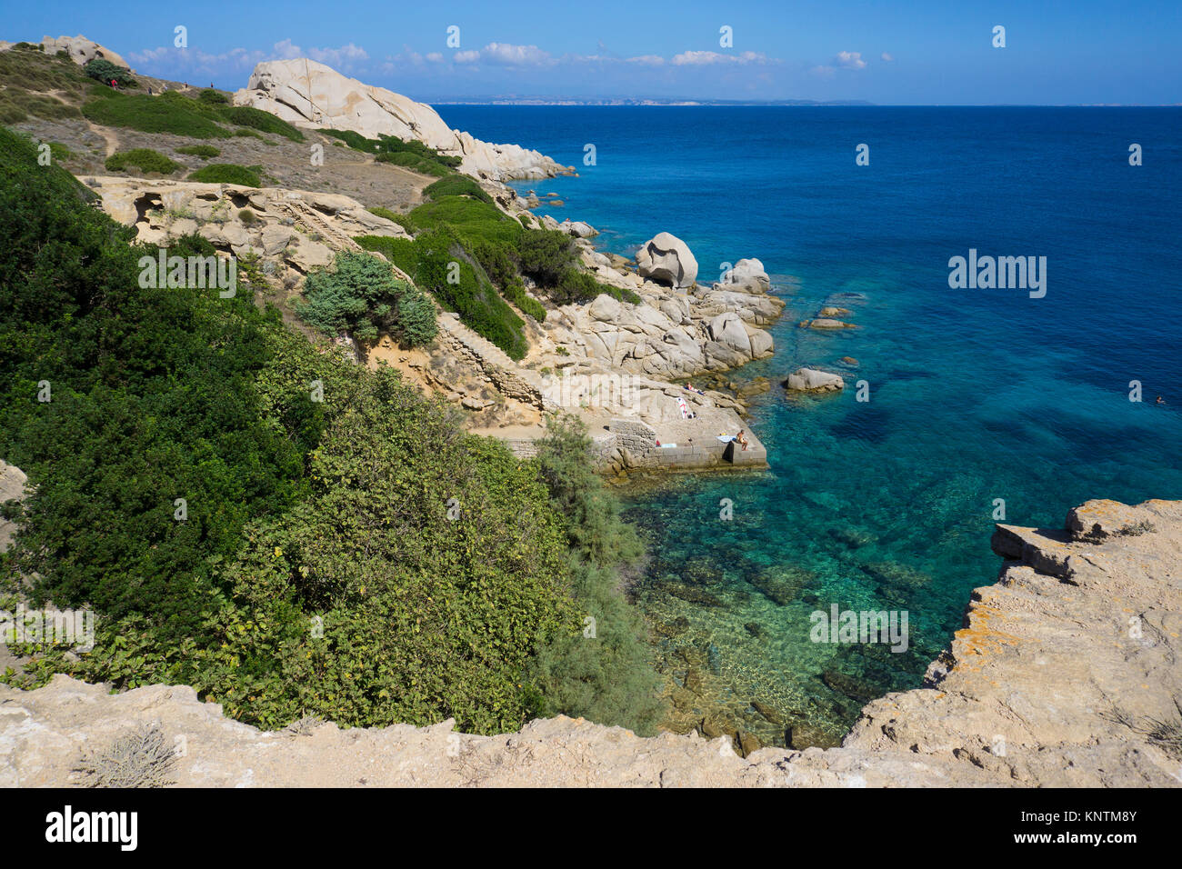 Costa idilliaco paesaggio di Capo Testa a Santa Teresa di Gallura, Sardegna, Italia, mare Mediterraneo, Europa Foto Stock