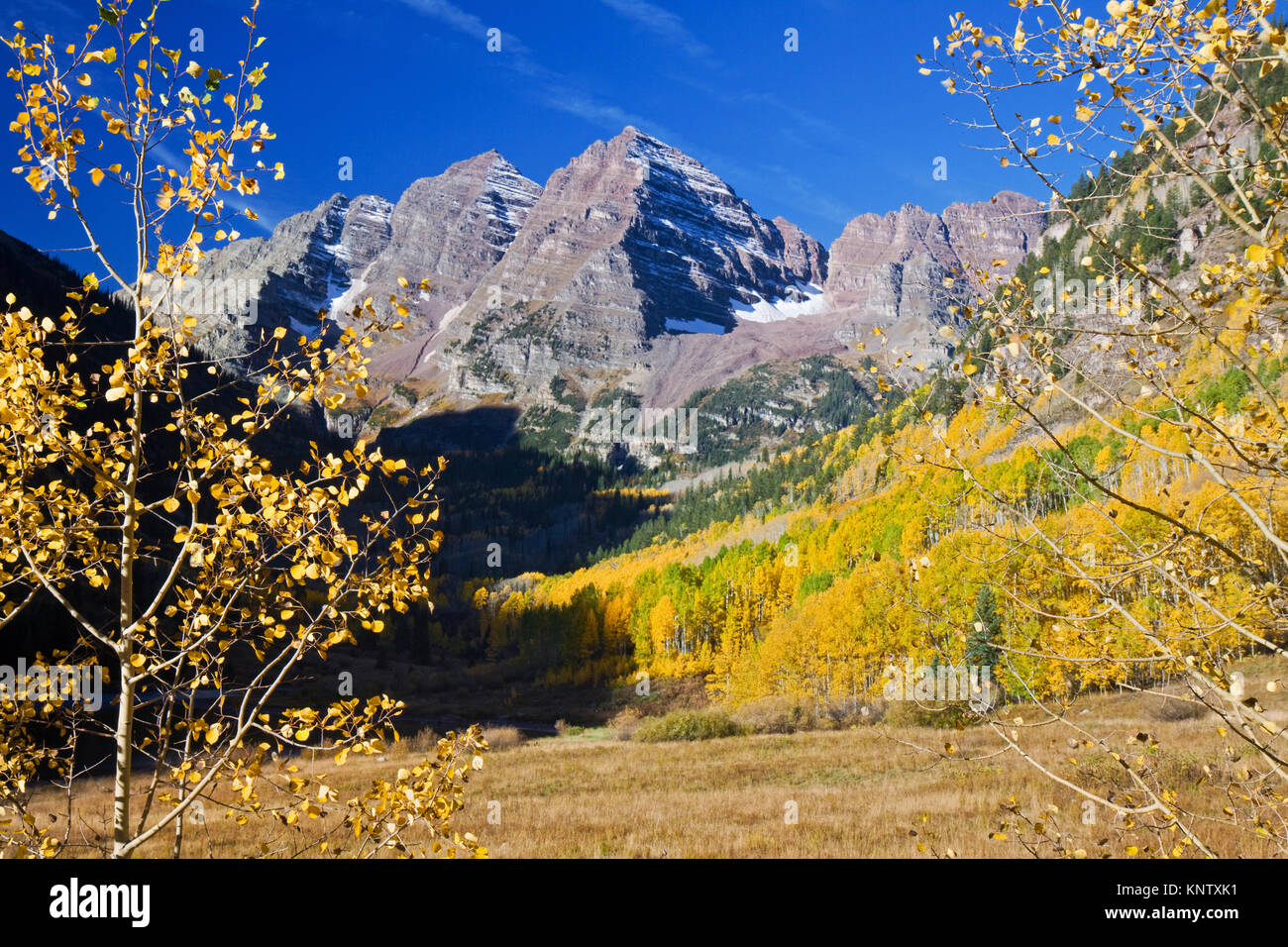 Colorado di Maroon Bells al picco di autunno Foto Stock