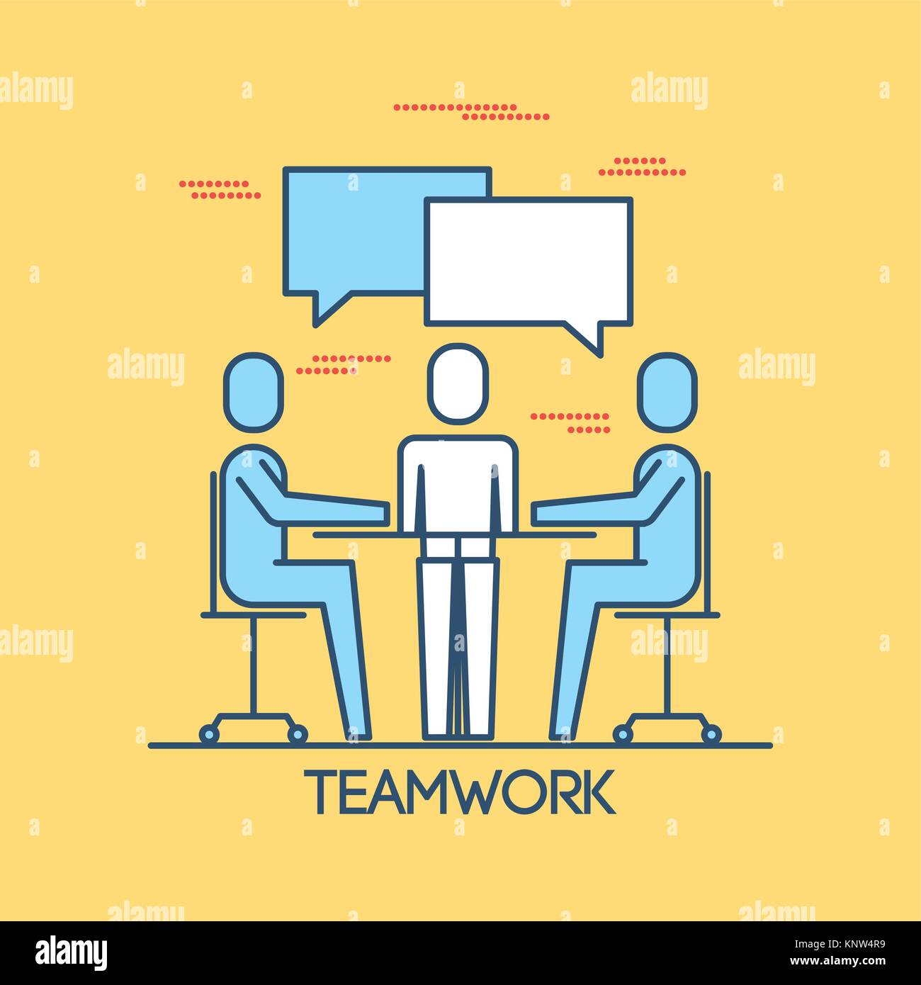 Persone sedute Riunione gruppo di lavoro di squadra business discutendo di lavorare Illustrazione Vettoriale