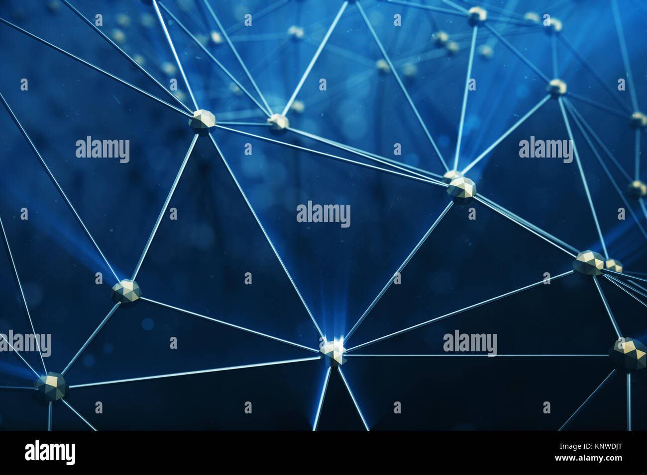 3D illustrazione astratta connessione bacgkround punti e linee di tecnologia. Struttura di collegamento. La scienza dello sfondo. Futuristico sfondo poligonale Foto Stock