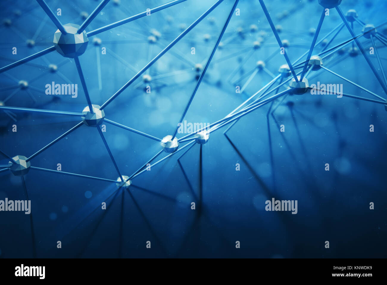 3D illustrazione astratta connessione bacgkround punti e linee di tecnologia. Struttura di collegamento. La scienza dello sfondo. Futuristico sfondo poligonale Foto Stock