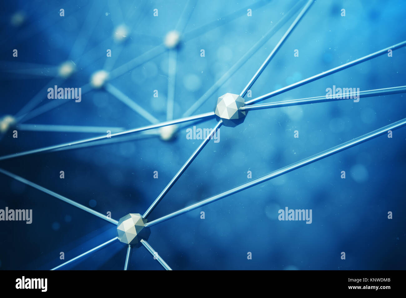 3D illustrazione astratta connessione bacgkround punti e linee di tecnologia. Struttura di collegamento. La scienza dello sfondo. Futuristico sfondo poligonale Foto Stock