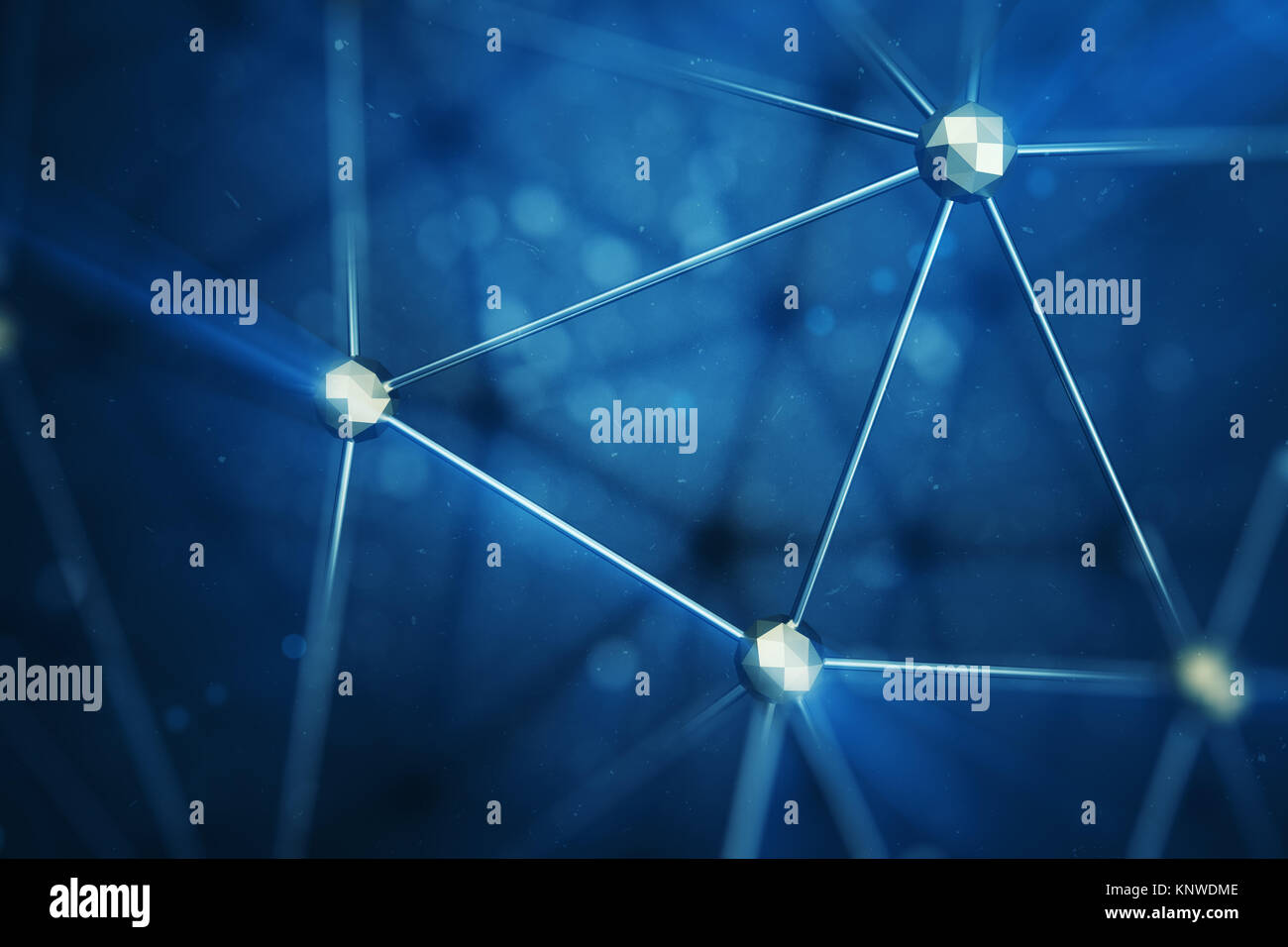 3D illustrazione astratta connessione bacgkround punti e linee di tecnologia. Struttura di collegamento. La scienza dello sfondo. Futuristico sfondo poligonale Foto Stock