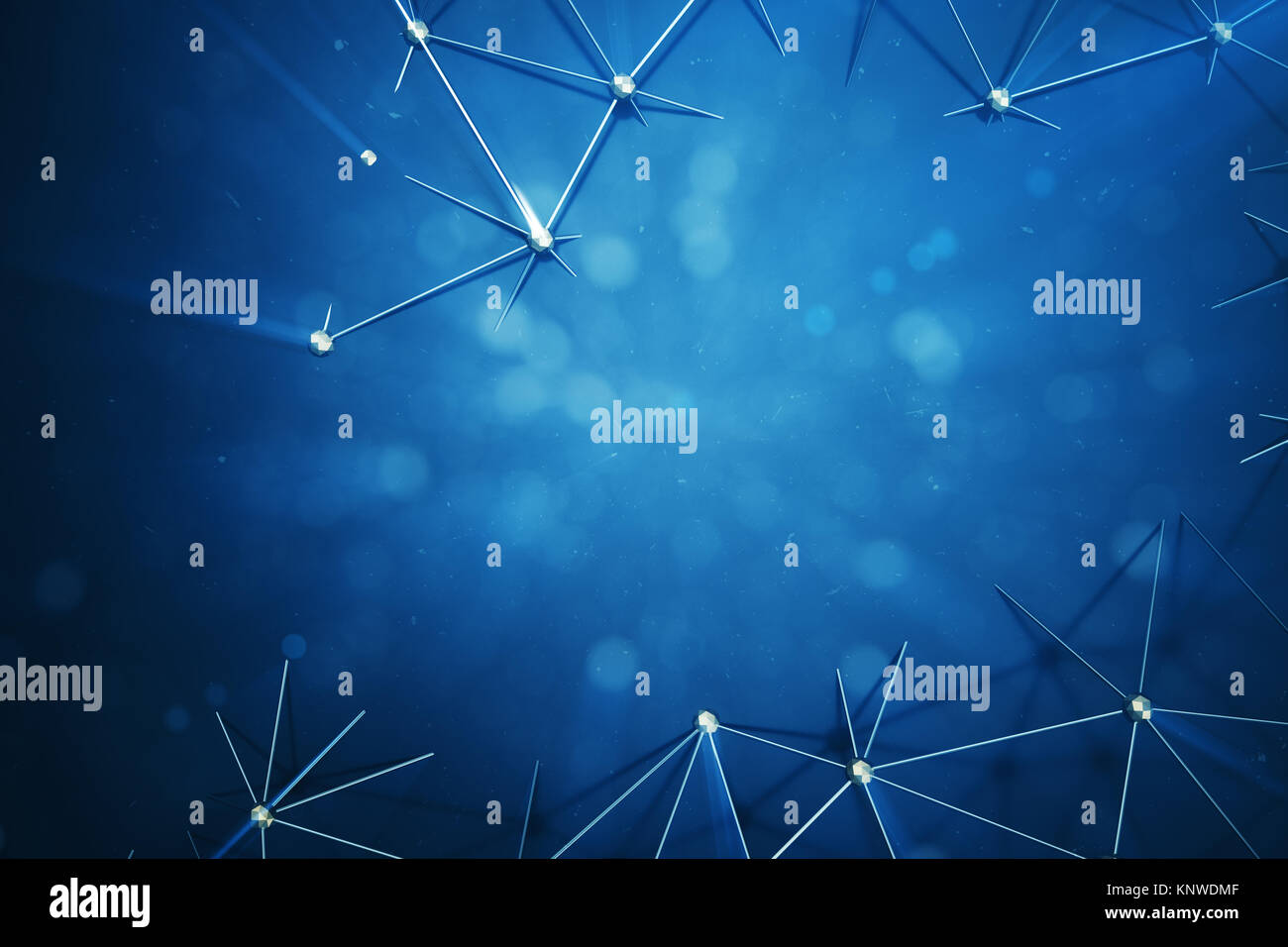 3D illustrazione astratta connessione bacgkround punti e linee di tecnologia. Struttura di collegamento. La scienza dello sfondo. Futuristico sfondo poligonale Foto Stock