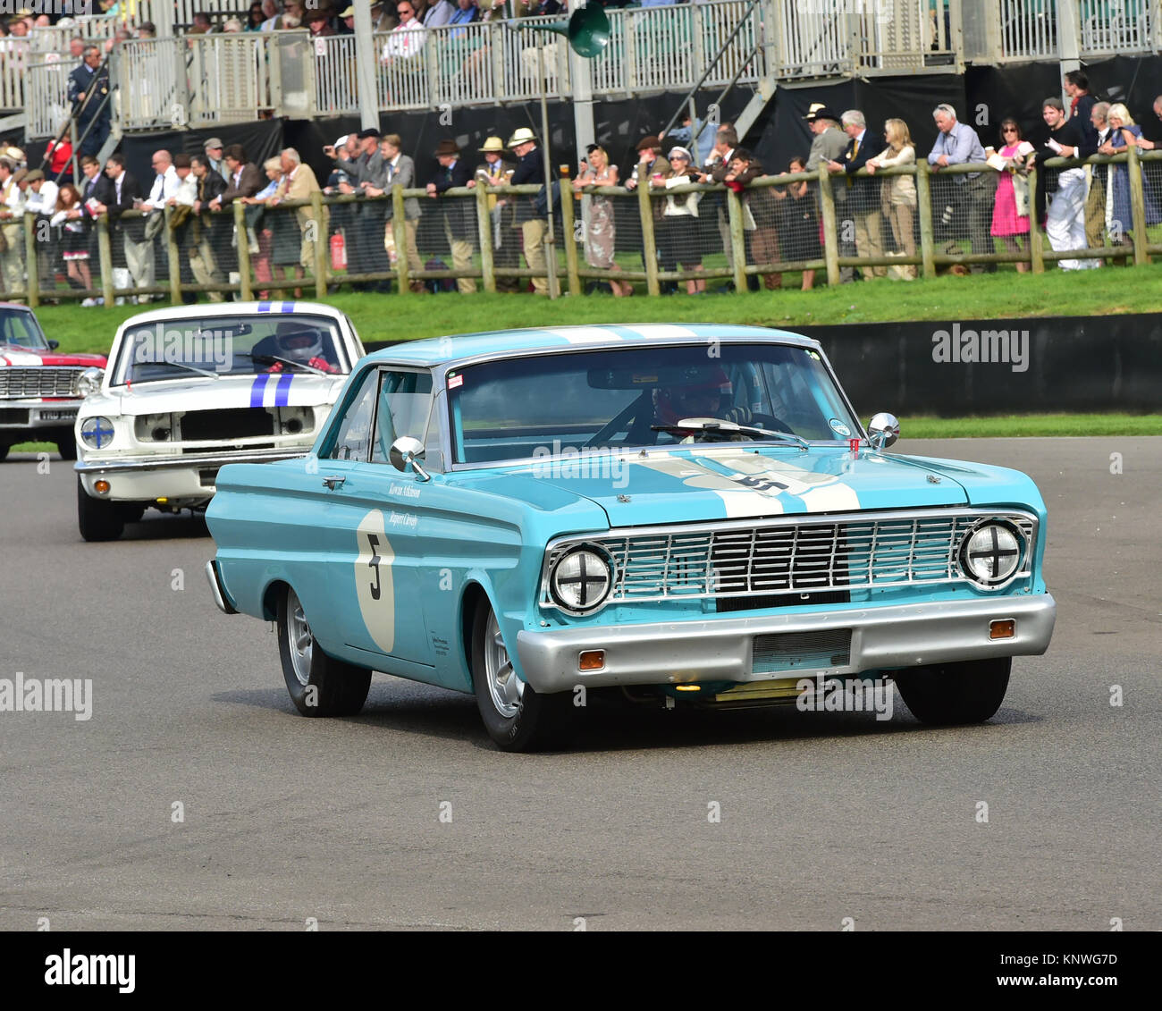 Rupert Clevely, Rowan Atkinson, Ford Falcon Sprint, Shelby Cup, Goodwood 2014, 2014, automobile Autosport, Goodwood, Goodwood Foto Stock