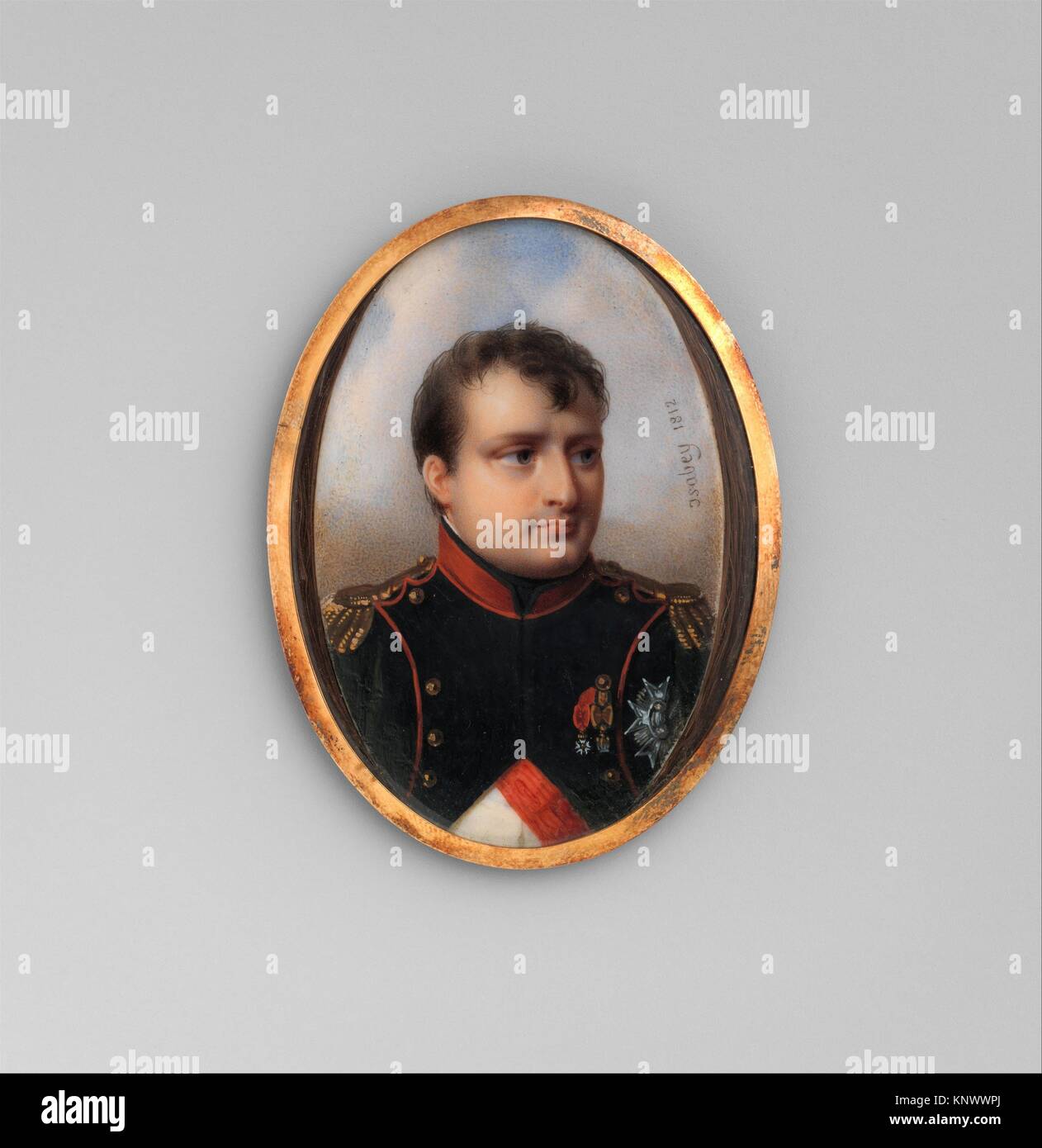 Napoleone I (1769-1821). Artista: Jean-Baptiste Isabey (francese, Nancy 1767-1855 Parigi); data: 1812; medie: avorio; dimensioni: ovale, 2 1/4 x 1 3/8 in. Foto Stock