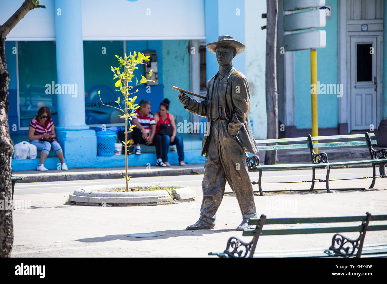 Statua di Benny più, un famoso musicista, Cienfuegos, Cuba Foto Stock