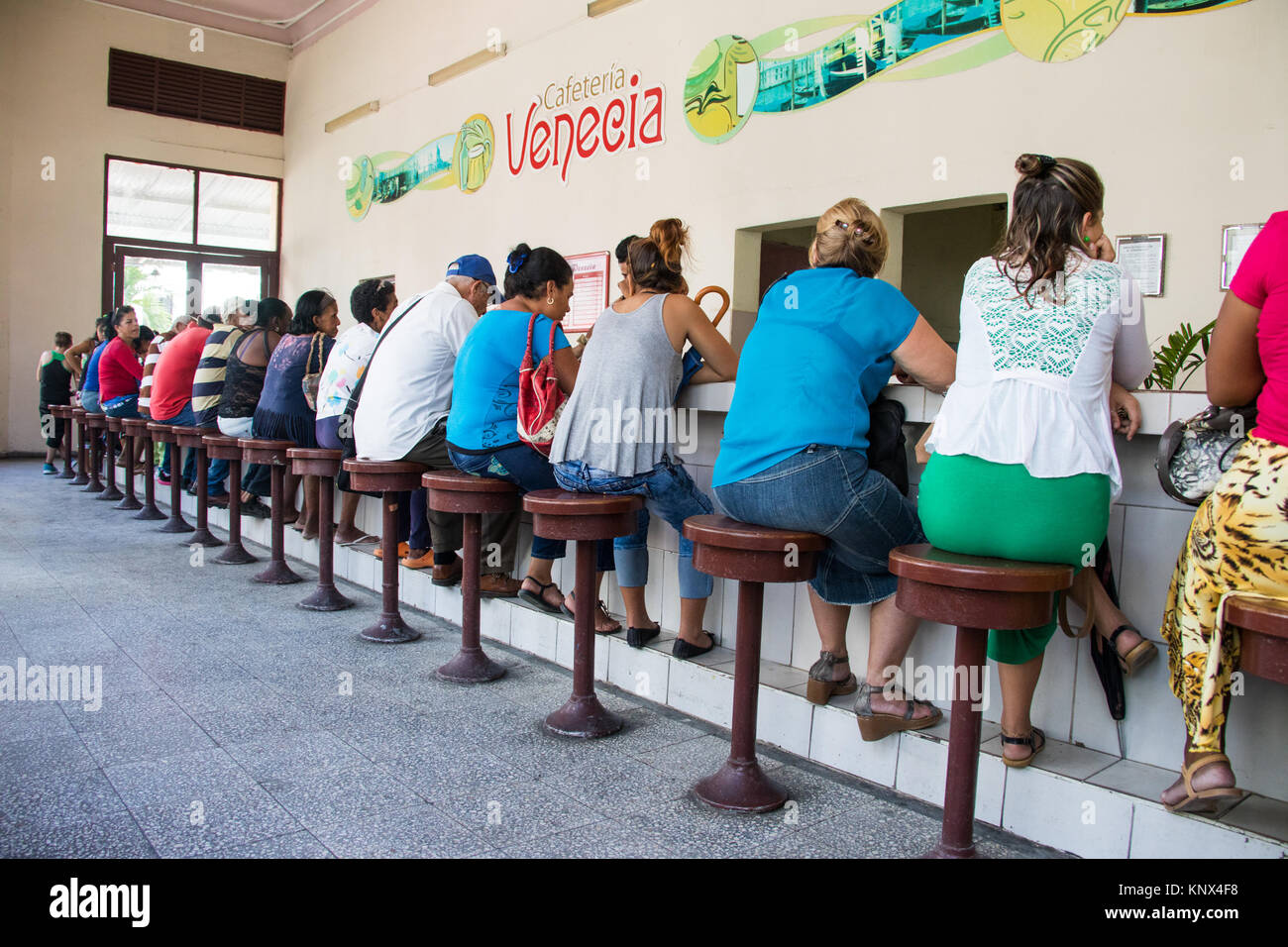 Il cafe ristorante Venecia, Cienfuegos, Cuba Foto Stock