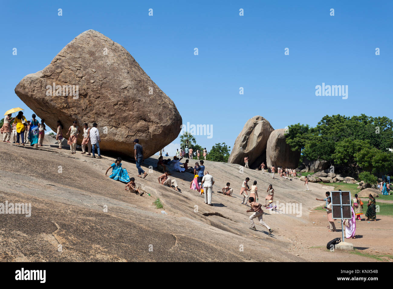 Asia, India, nello Stato del Tamil Nadu, Mamallapuram,Krishna la sfera di burro Foto Stock