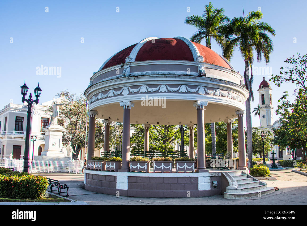 Il padiglione, Parque Jose Marti, il centro storico di Cienfuegos, Cuba Foto Stock