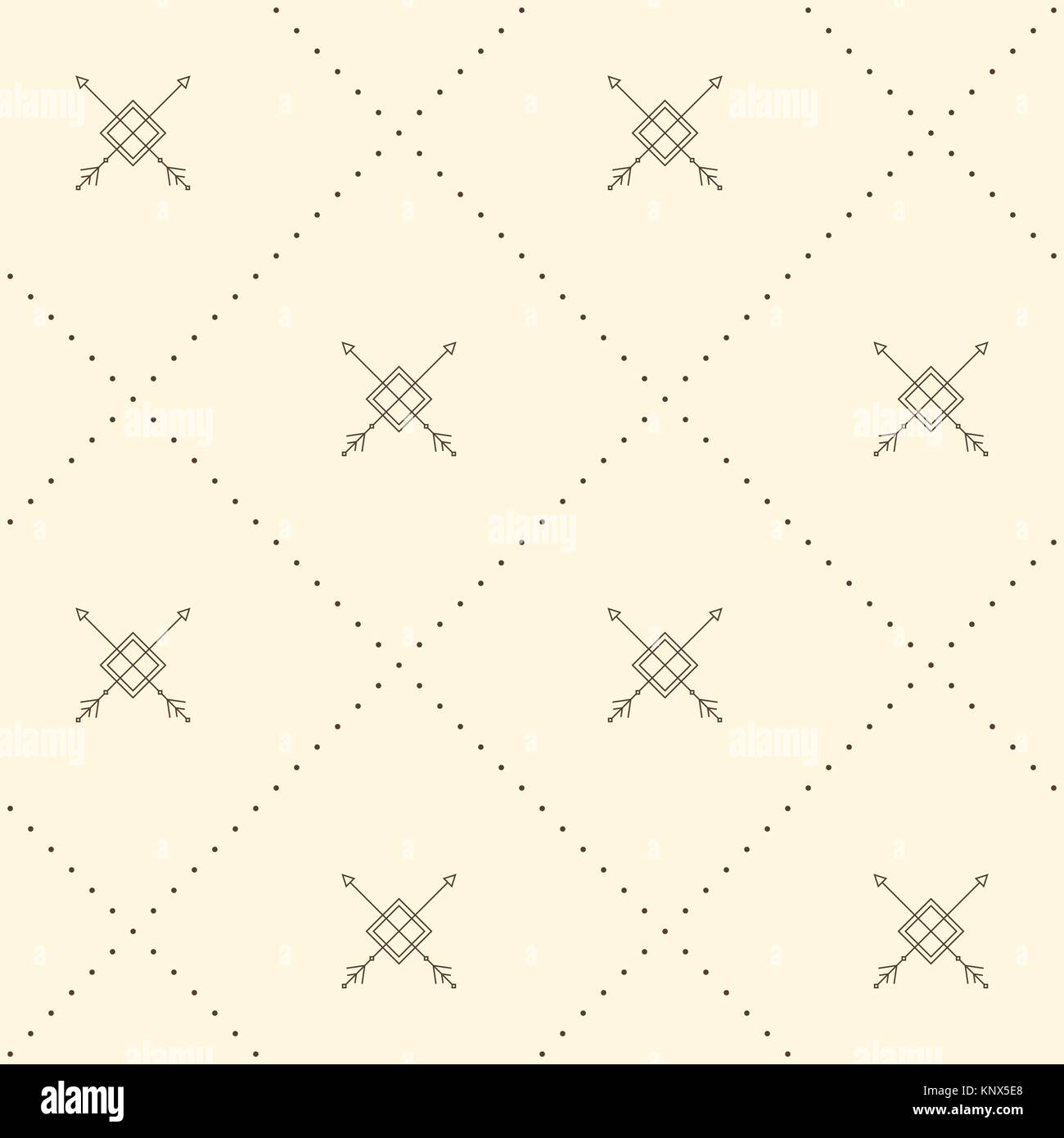 Vettore di Seamless pattern. Le frecce e le linee tratteggiate. Indigena. Illustrazione Vettoriale