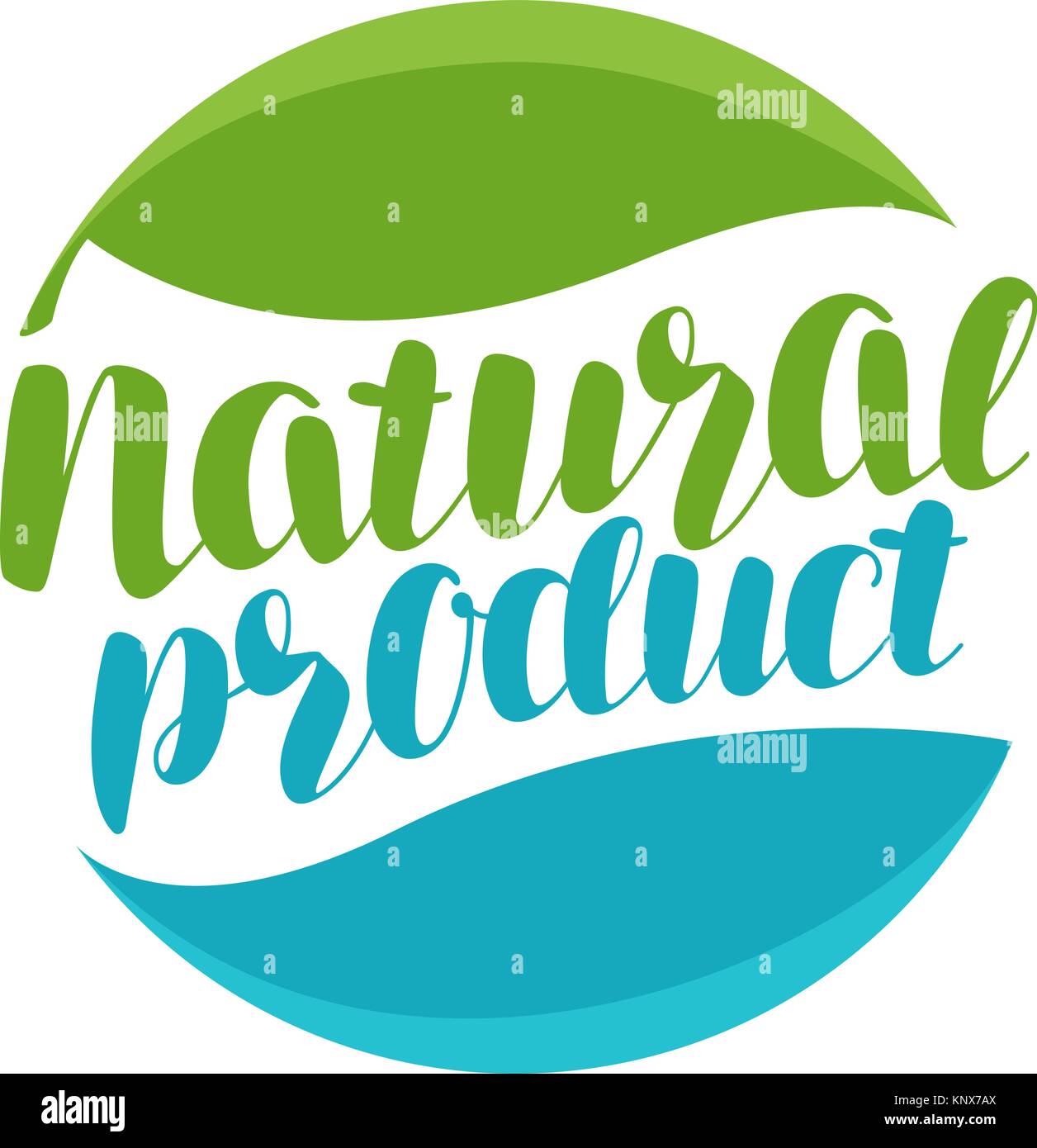 Prodotto naturale, logo o etichetta. Icona di organico. Disegno tipografica illustrazione vettoriale Illustrazione Vettoriale