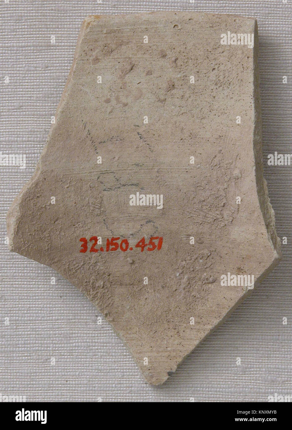 Un frammento di terracotta del Metropolitan Museum of Art, che mostra motivi decorativi stampati e incisi. Foto Stock