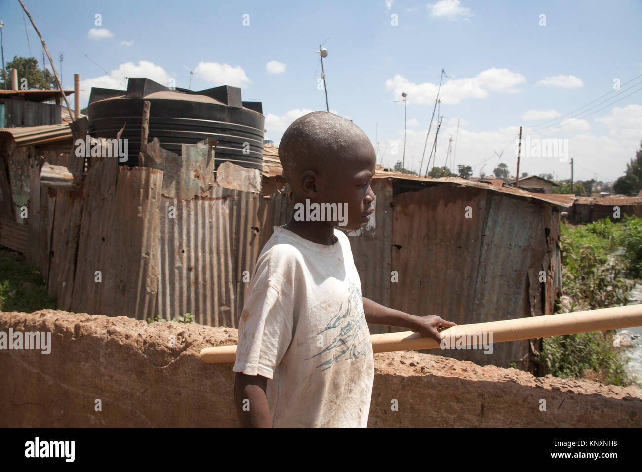 Kibera baraccopoli, Nairobi, Kenya, Africa orientale Foto Stock