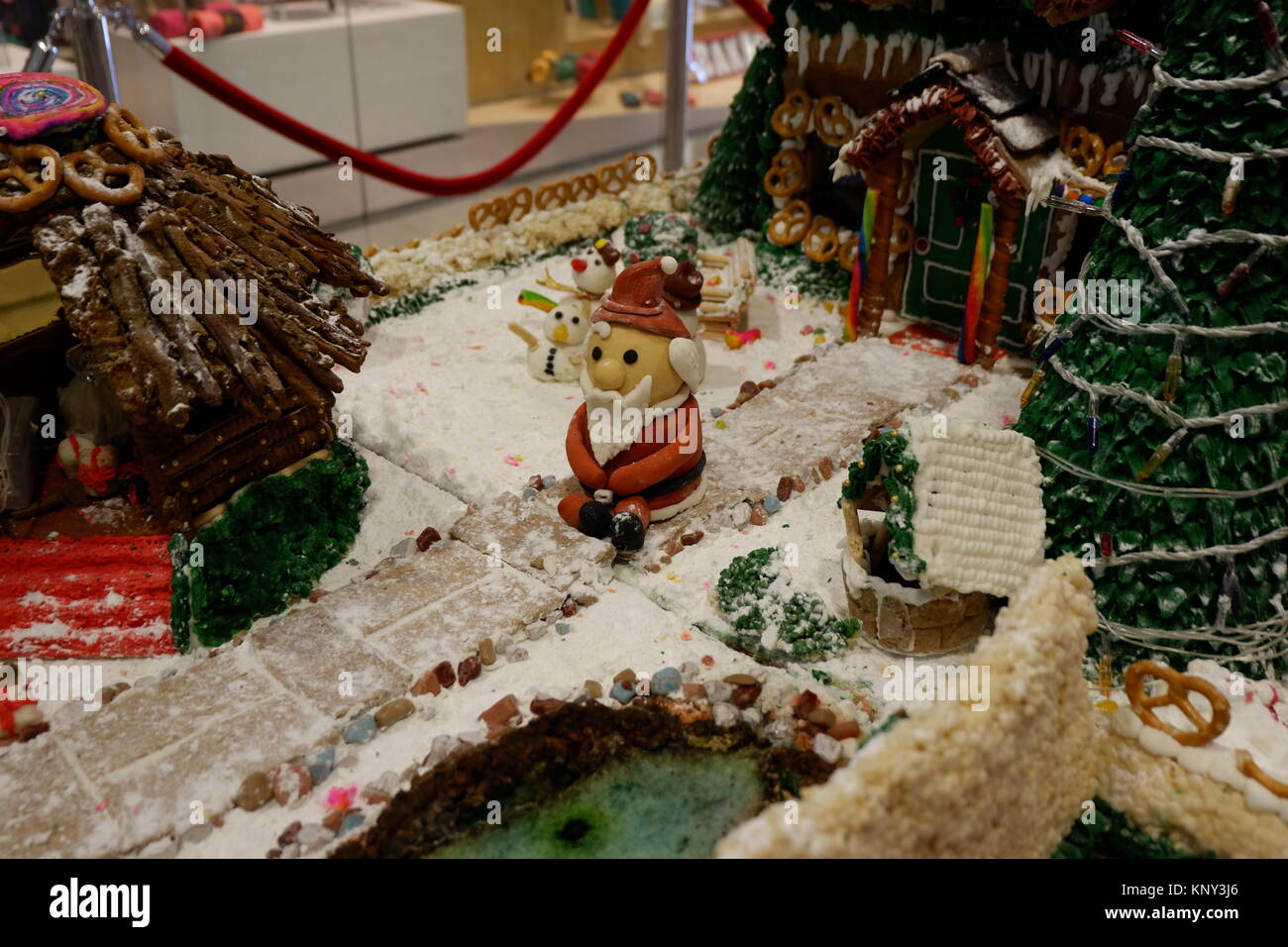 Bellissimo sfondo di commestibile villaggio natale presentano Foto Stock