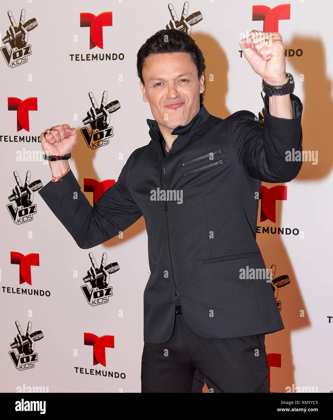 MIAMI, FL - MARZO 10: Pedro Fernández assiste Telemundo's La Voz Kids conferenza stampa al W Hotel il 10 marzo 2015 a Miami in Florida. Persone: Pedro Fernández Foto Stock