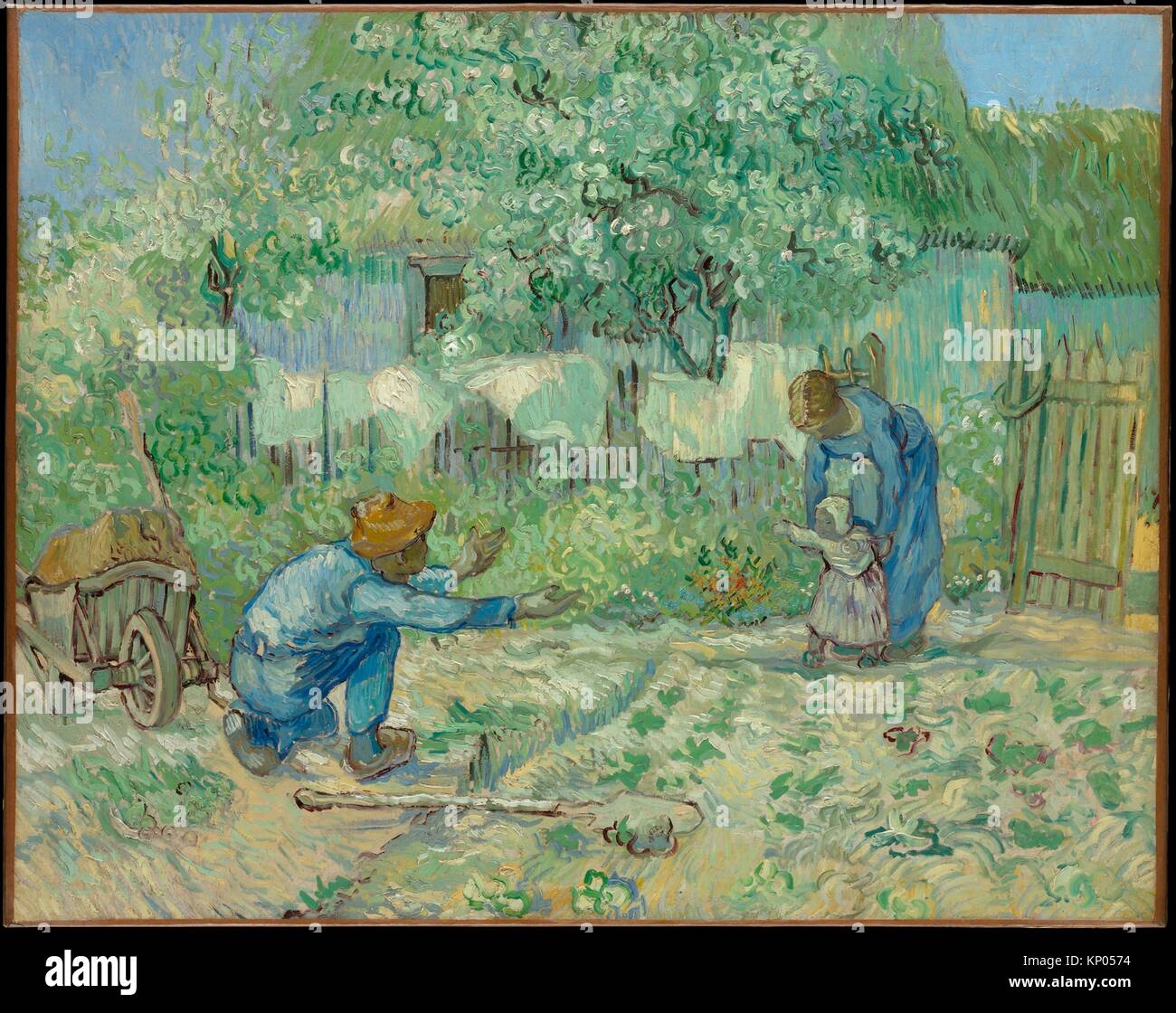 Primi passi, dopo il miglio. Artista: Vincent van Gogh (Olandese, Zundert 1853-1890 Auvers-sur-Oise); data: 1890; mezzo: Olio su tela; Dimensioni: 28 1/2 Foto Stock