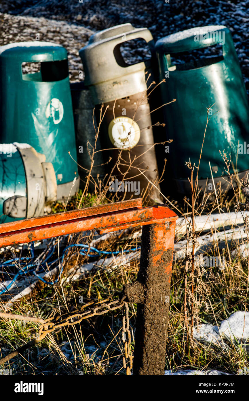 Consiglio di dumping Street Cestini portarifiuti Foto Stock