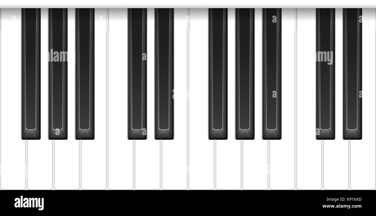 Tastiera di pianoforte su uno sfondo bianco. Illustrazione Vettoriale