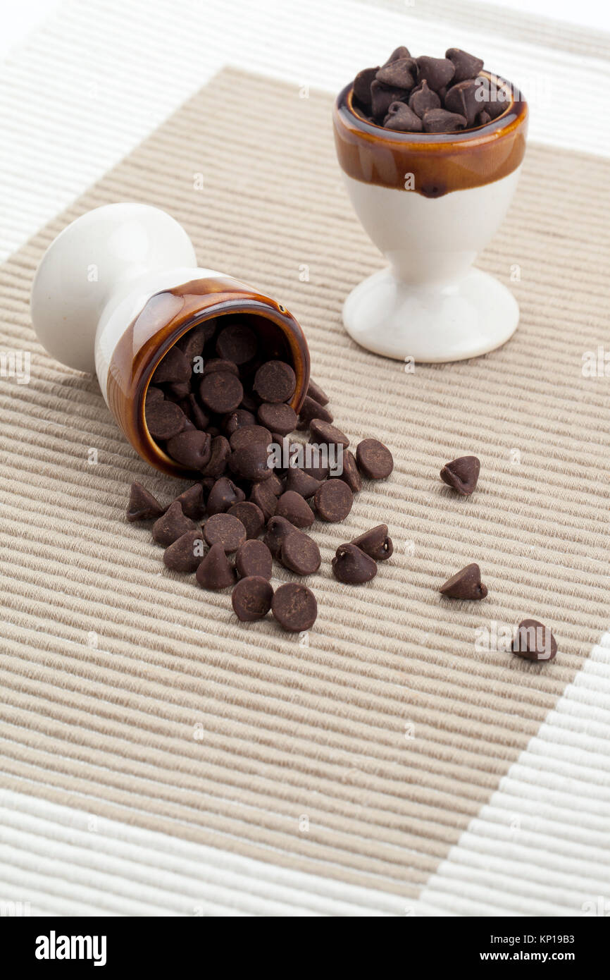 Piccoli pezzi di cioccolato Foto Stock