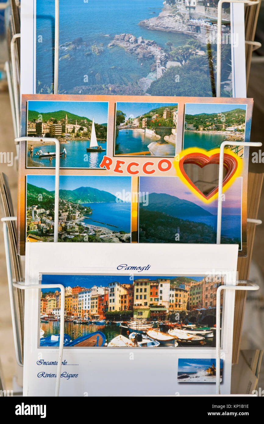 Cartoline, Recco, Liguria, Italia Foto Stock