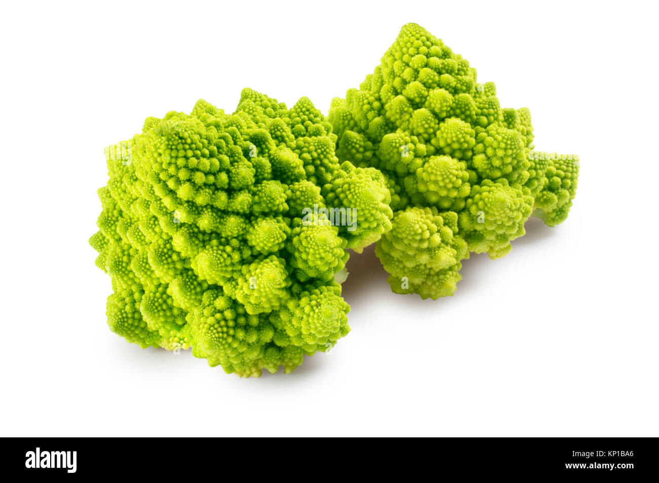 Studio shot di Broccolo romanesco isolato su bianco - Giovanni Gollop Foto Stock