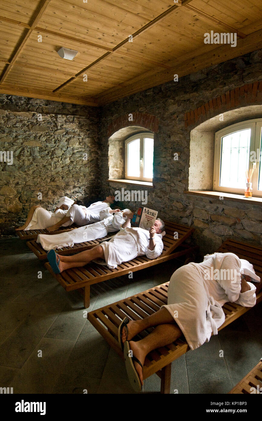 Sala relax, Pré-Saint-Didier Spa, Valle d'Aosta, Italia Foto Stock