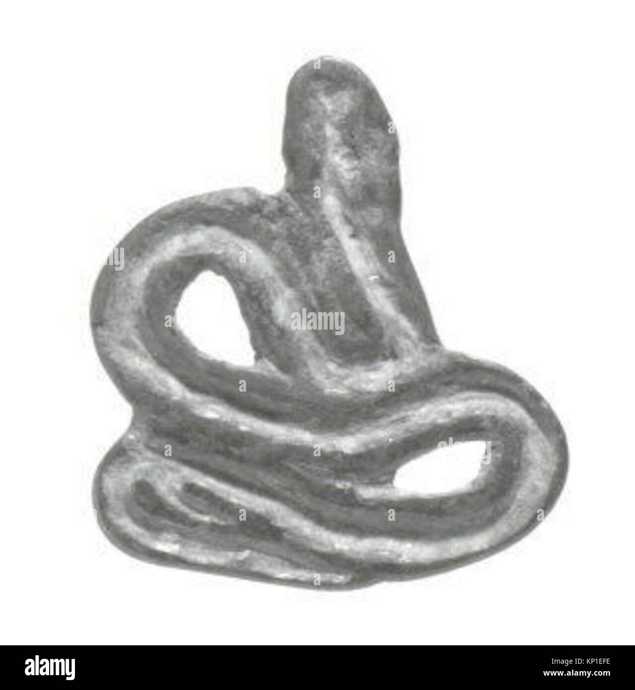 Questo francobollo compartimentato del complesso archeologico Bactria-Margiana risale alla fine del III e all'inizio del II millennio a.C. Realizzato in lega di rame, misura circa 5 cm di lunghezza. La guarnizione è dotata di più scomparti, caratteristici della lavorazione dei metalli dell'età del bronzo della regione. Era un regalo di Steven D. Robinson nel 1981. Foto Stock