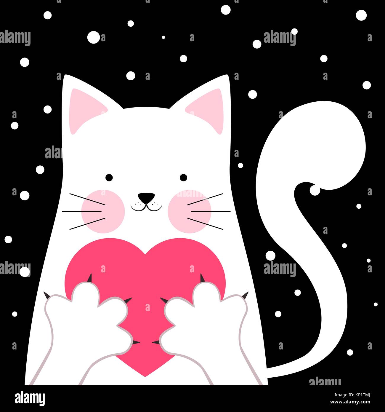 Divertente, cute cat. Amore illustrazione Illustrazione Vettoriale