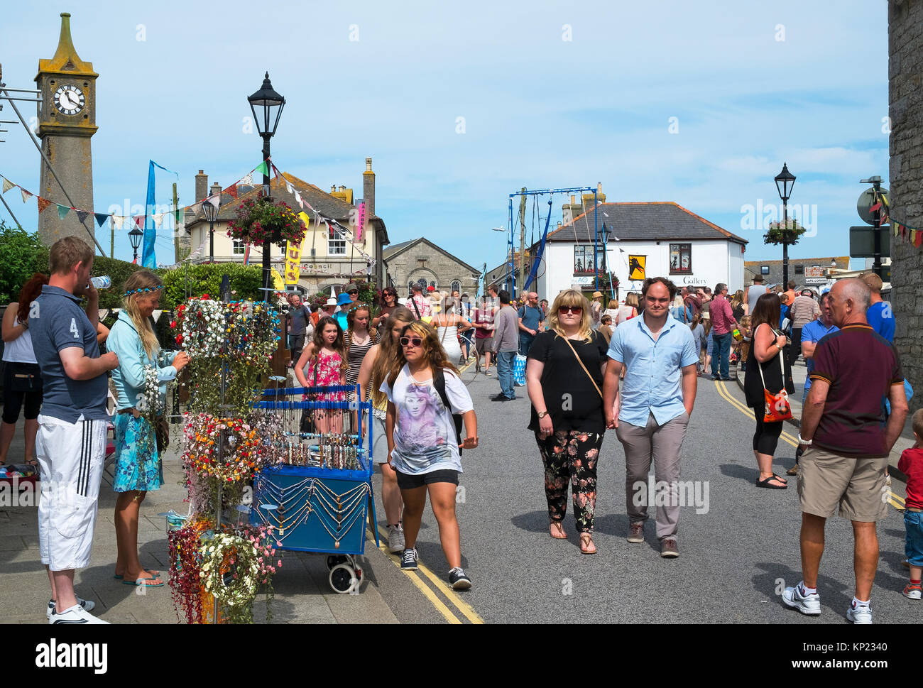 Intensa giornata di st.appena, Cornwall, Regno Unito, durante il festival lafrowda Foto Stock