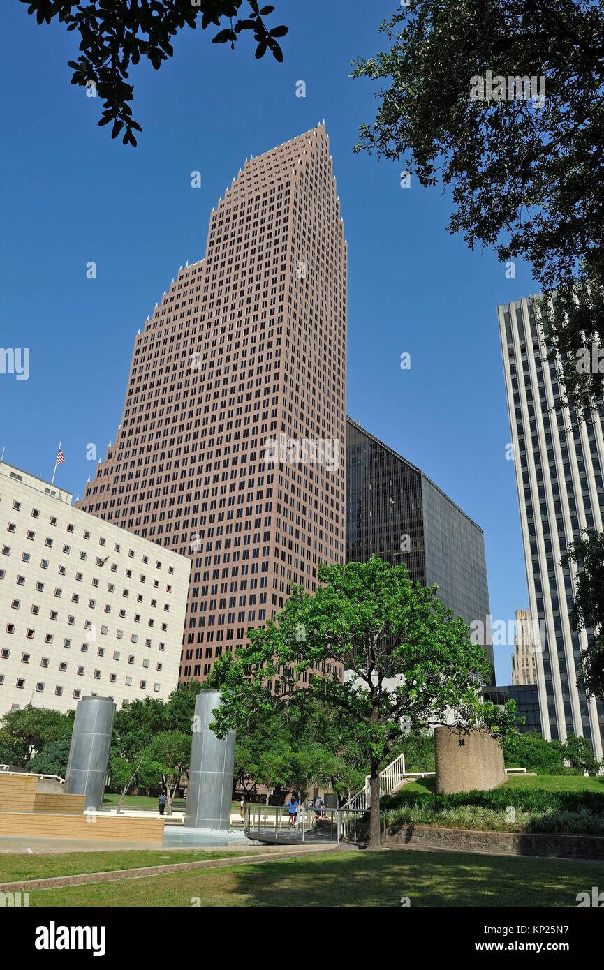 Il tranquility Park, il centro cittadino di Houston, Texas, Stati Uniti d'America, America del Nord. Foto Stock