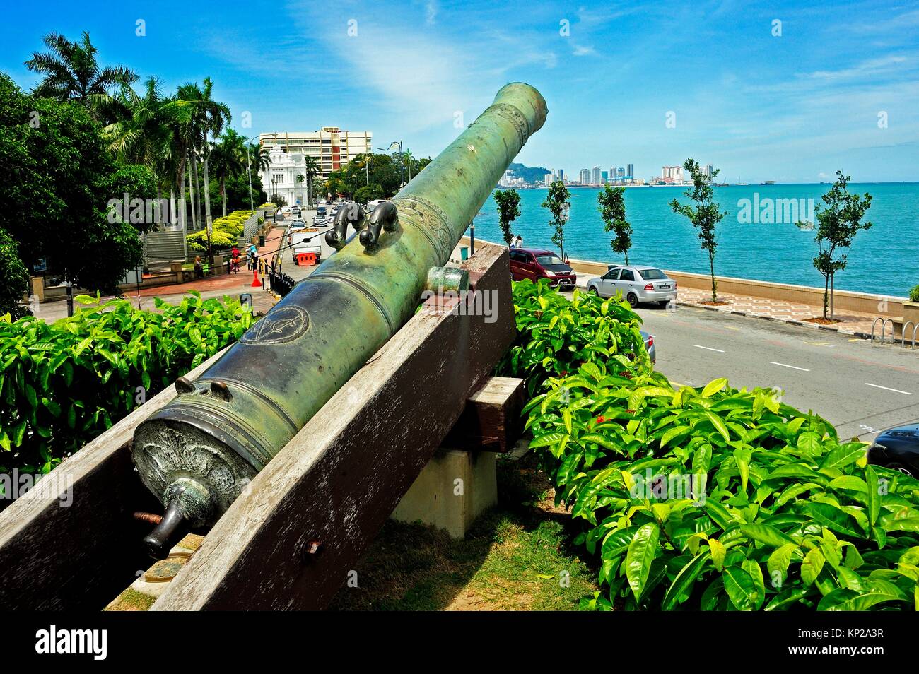 Sri Rambai Canon, Forte Cornwallis, Georgetown, Penang, Malaysia. Foto Stock