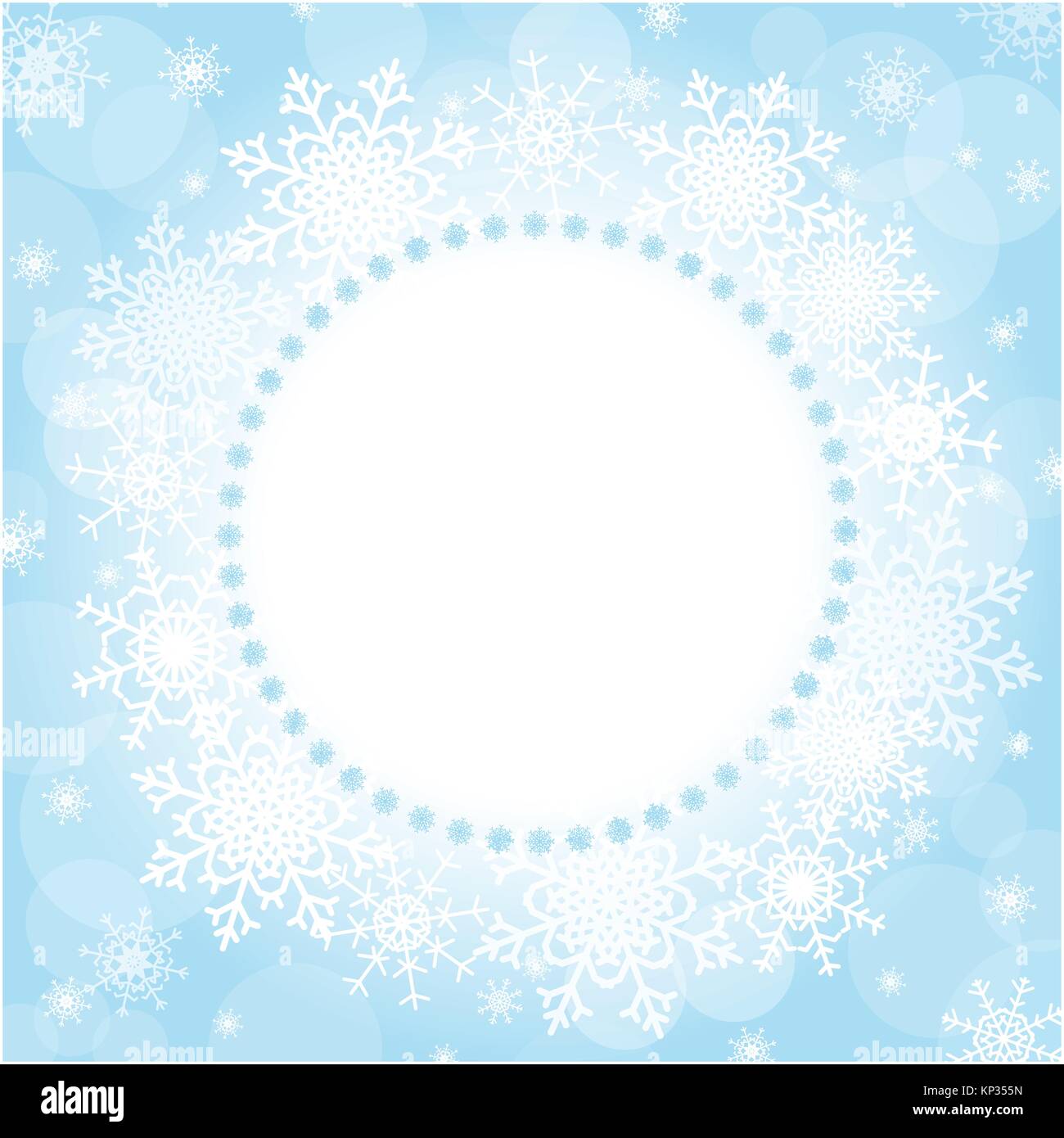 Inverno Natale cornice rotonda di fiocchi di neve Immagine e Vettoriale -  Alamy