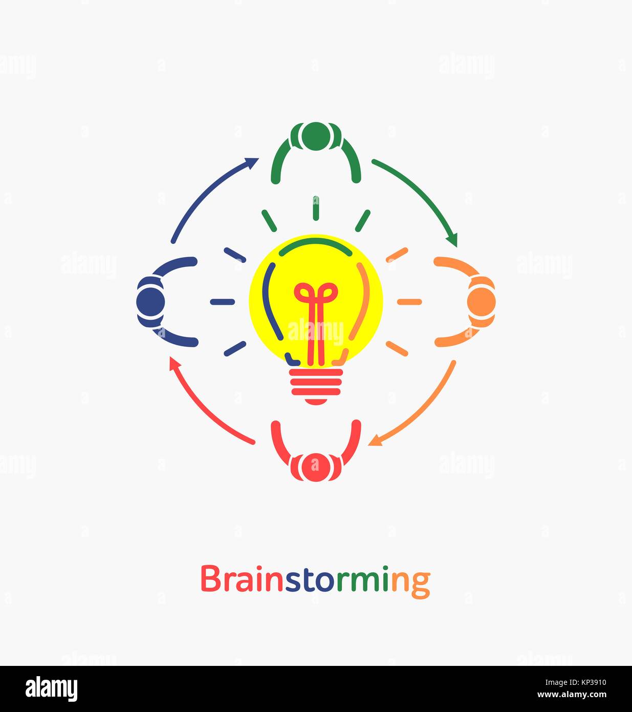 Vettore Icona lampadina con il concetto di idea. Il brainstorming/Idea illustrazione. Illustrazione Vettoriale