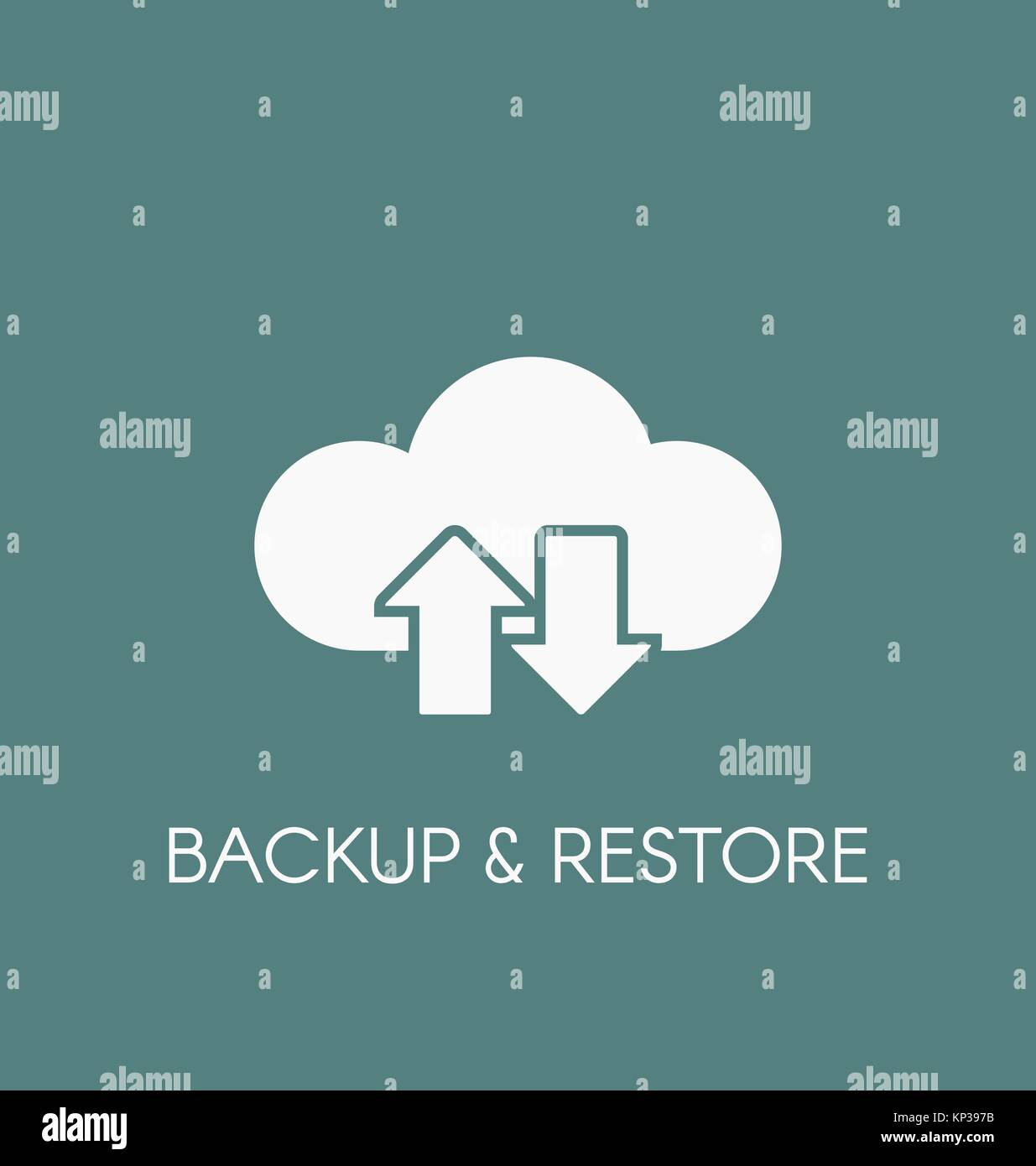 I dati icona a forma di nuvola. Eseguire il backup e il ripristino di segno. Illustrazione Vettoriale