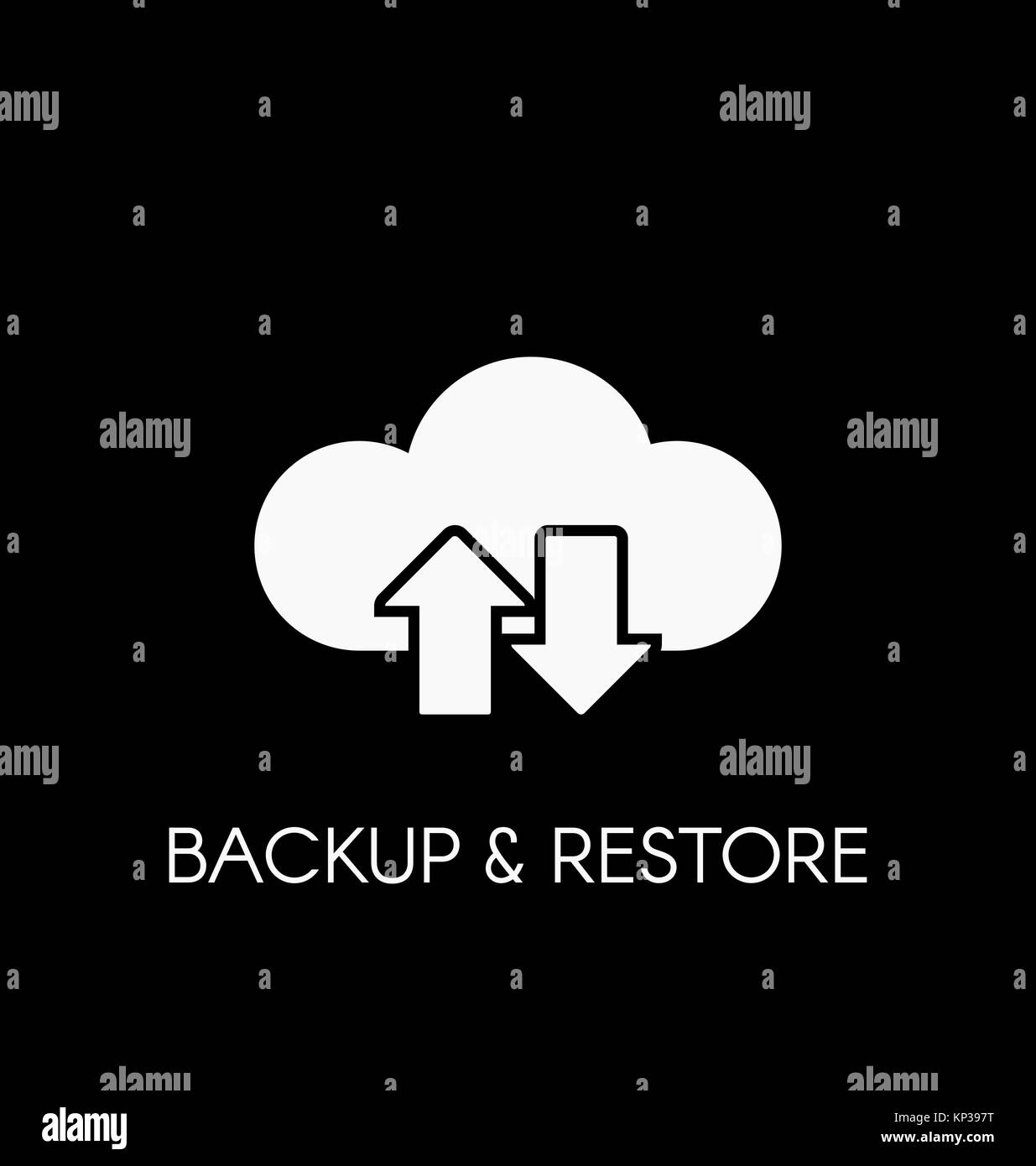 I dati icona a forma di nuvola. Eseguire il backup e il ripristino di segno. Illustrazione Vettoriale