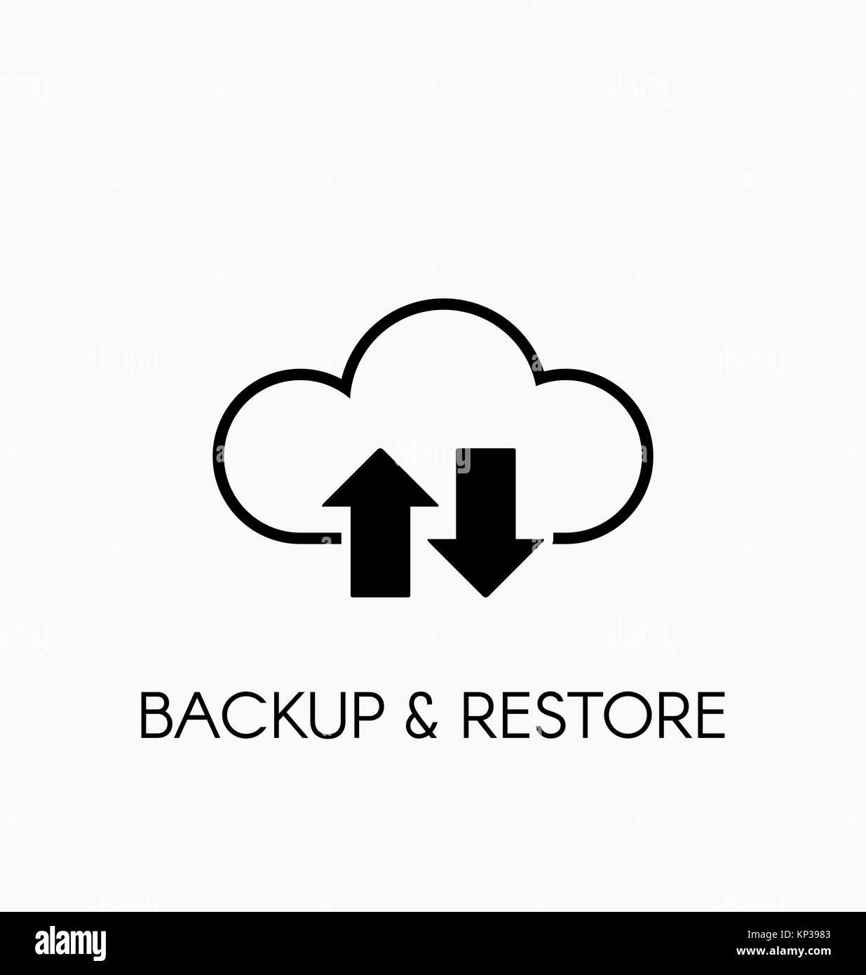 I dati icona a forma di nuvola. Eseguire il backup e il ripristino di segno. Illustrazione Vettoriale