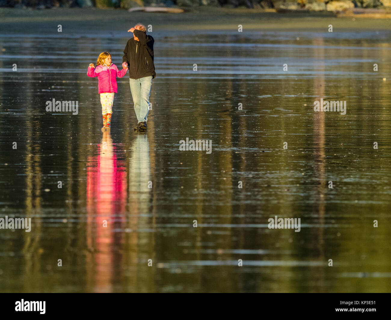 Passeggiate lungo la Pacific Rim National Park, Canada Foto Stock